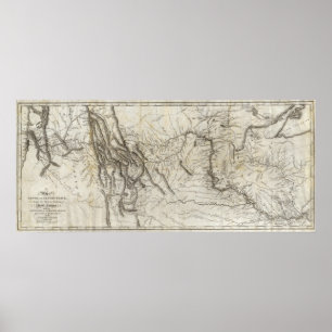 Karte von Lewis und Clarks Track 2 Poster