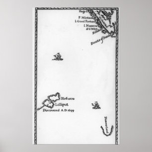 Karte von Lilliput und Blefuscu Poster