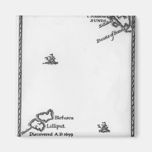 Karte von Lilliput und von Blefuscu Magnet