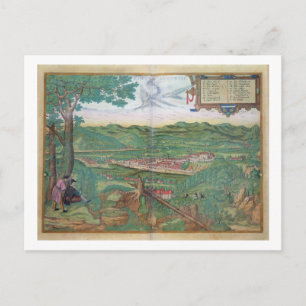 Karte von Linz, von "Civitates Orbis Terrarum" von