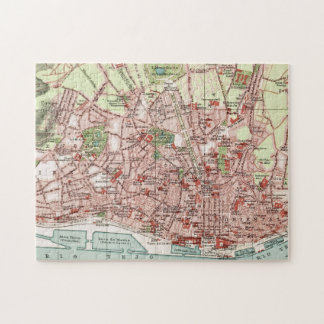 Karte von Lissabon Portugal 11x14 Puzzle
