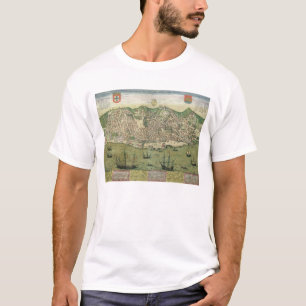Karte von Lissabon, von "Civitates Orbis Terrarum" T-Shirt