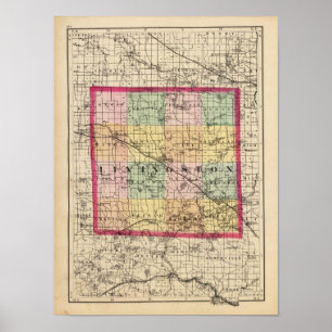 Karte von Livingston County, Michigan Poster