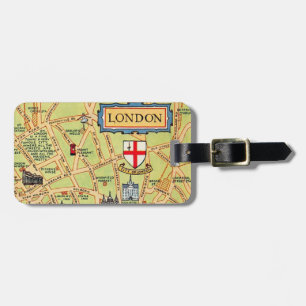 Karte von London England Gepäckanhänger