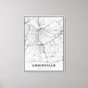 Karte von Louisville Leinwanddruck