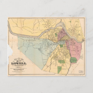 Karte von Lowell, Massachusets (1881)