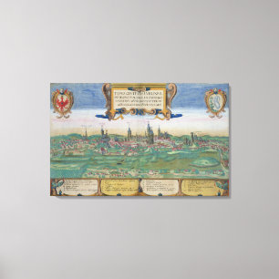 Karte von Lublin, von "Civitates Orbis Terrarum" Leinwanddruck