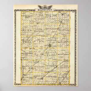Karte von Macoupin Landkreis Poster