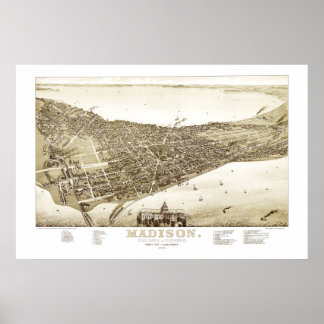 Karte von Madison, Wisconsin von 1885 Poster