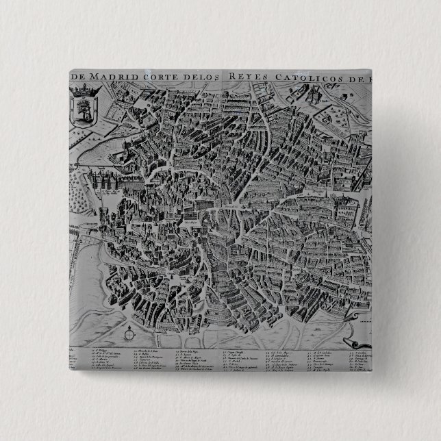 Karte von Madrid Button (Vorderseite)