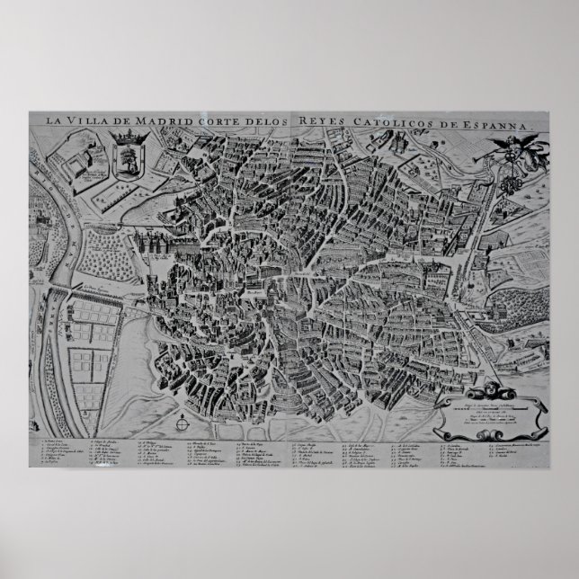 Karte von Madrid Poster (Vorne)