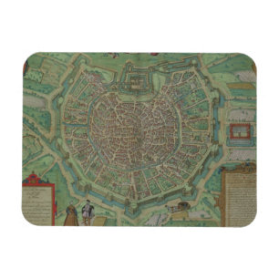 Karte von Mailand, von "Civitates Orbis Terrarum" Magnet