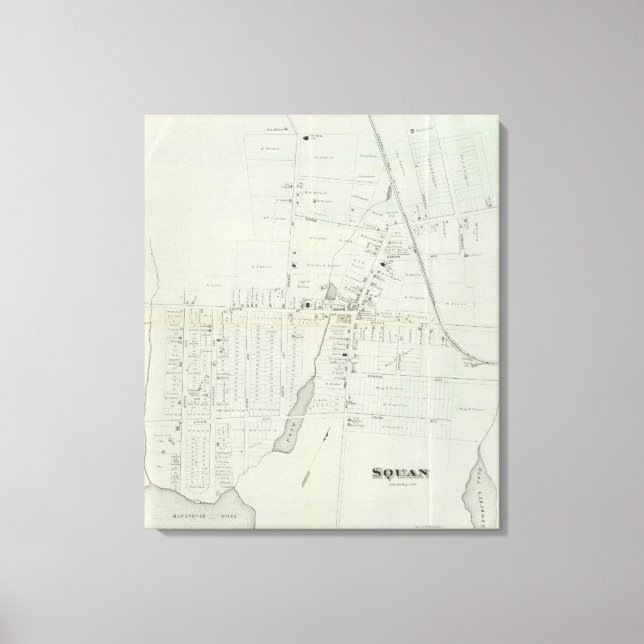 Karte von Manasquan, New Jersey Leinwanddruck (Vorderseite)