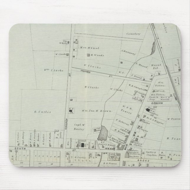 Karte von Manasquan, New Jersey Mousepad (Vorne)
