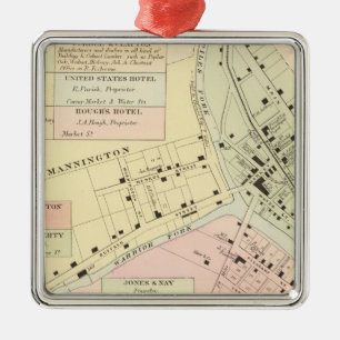 Karte von Mannington, West Virginia Silbernes Ornament