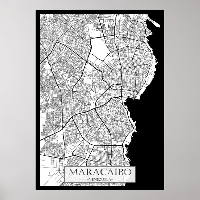 Karte von Maracaibo Venezuela Poster (Vorne)