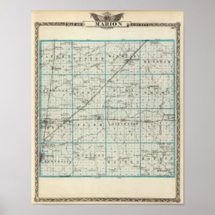 Karte von Marion County Poster