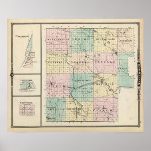 Karte von Marquette County u. von Westfield Poster