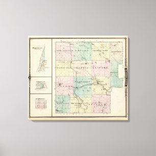 Karte von Marquette Landkreis & Westfield Leinwanddruck