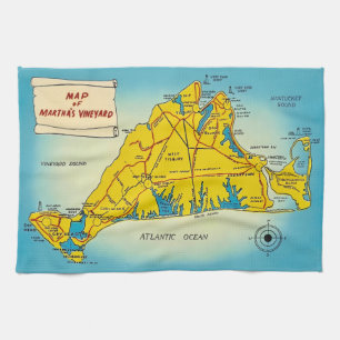 Karte von Martha's Vineyard  Geschirrtuch