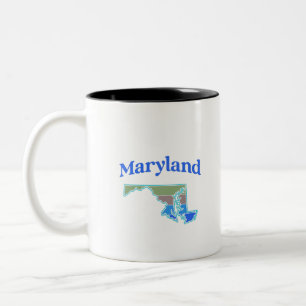 Karte von Maryland Zweifarbige Tasse