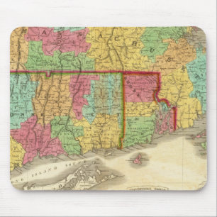 Karte von Massachusetts Connecticut und Rhode Isla Mousepad