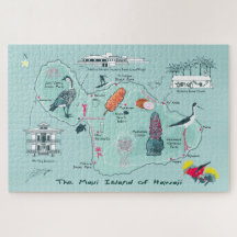 Karte von Maui, Hawaii Jigsaw Puzzle