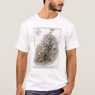 Karte von Mauritius, Illustration 'Paul und T-Shirt