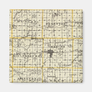 Karte von Mercer Landkreis, Rock Island und Plano Magnet