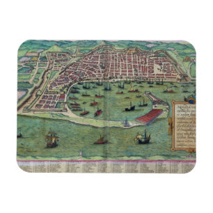 Karte von Messina, von "Civitates Orbis Terrarum" Magnet