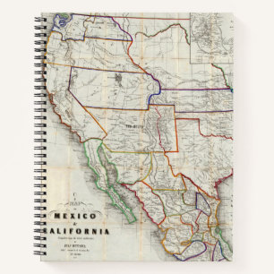 Karte von Mexiko und Kalifornien Notizbuch