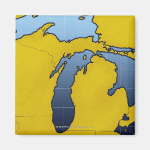Karte von Michigan 2 Magnet