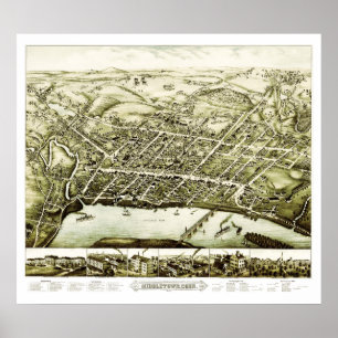 Karte von Middletown Connecticut ab 1877 Poster