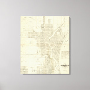 Karte von Milwaukee Leinwanddruck