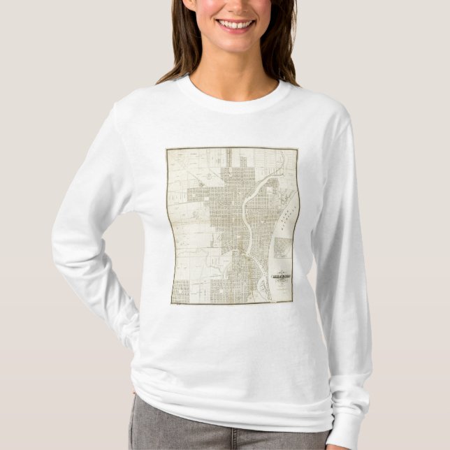 Karte von Milwaukee T-Shirt (Vorderseite)