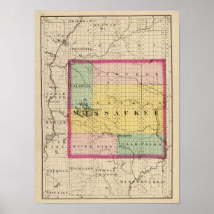 Karte von Missaukee Landkreis, Michigan Poster