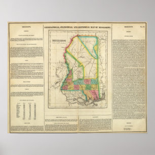 Karte von Mississippi Poster