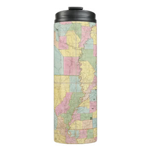 Karte von Mississippi, von Louisiana u. von Thermosbecher