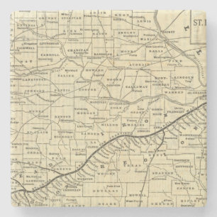 Karte von Missouri 2 Steinuntersetzer