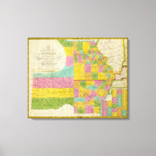 Karte von Missouri Leinwanddruck