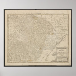 Karte von Moldawien und Walachei von 1785 Poster