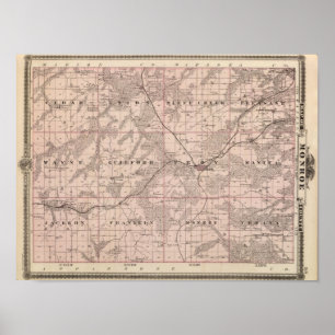 Karte von Monroe County, Staat von Iowa Poster