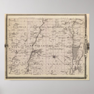 Karte von Montgomery County, Staat von Iowa Poster