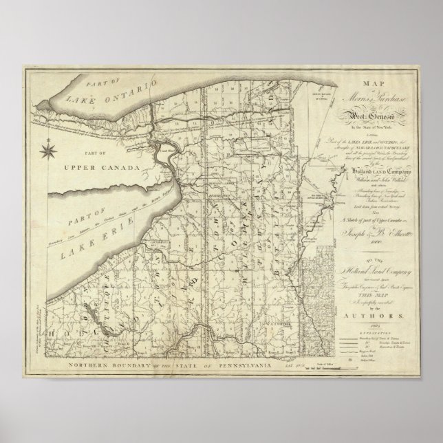 Karte von Morris's Kauf oder West Geneseo Poster (Vorne)