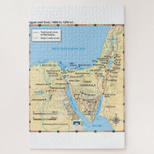 Karte von Moses Exodus Ägypten und Sinai 1400 bis Puzzle