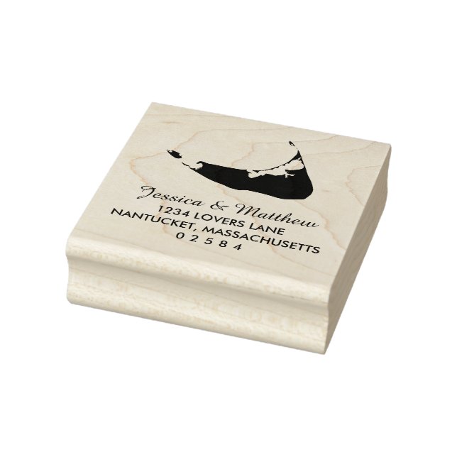 Karte von Nantucket Massachusetts Wedding Gummistempel (Stempel)