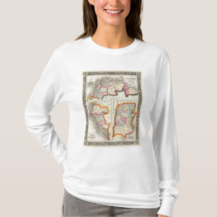 Karte von neuem Granada, von Venezuela und von T-Shirt