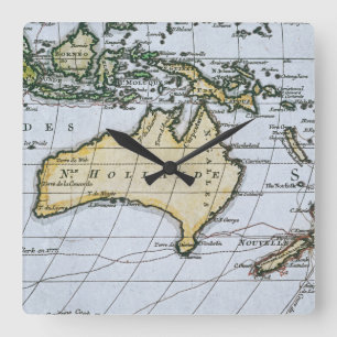 Karte von neuem Holland Quadratische Wanduhr