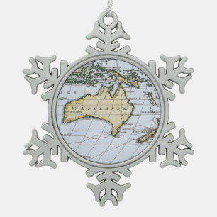Karte von neuem Holland Schneeflocken Zinn-Ornament