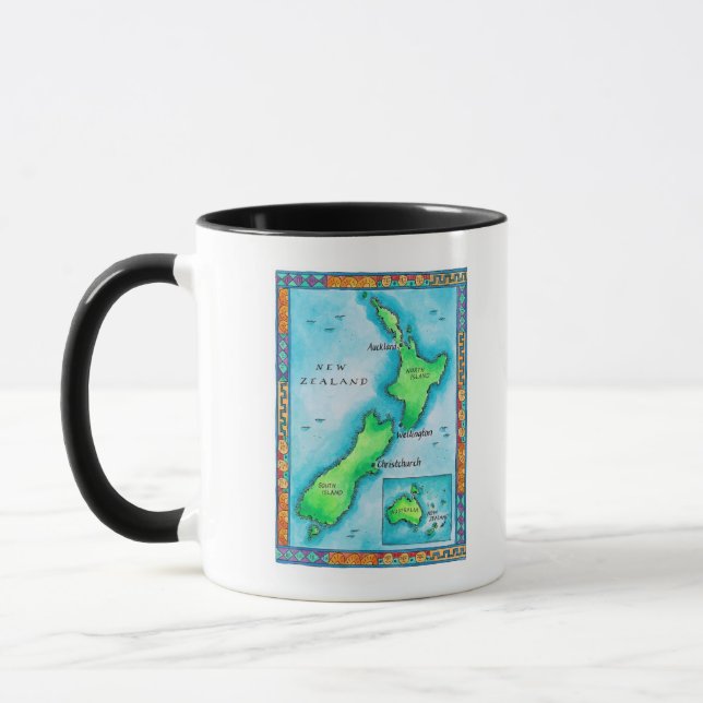 Karte von Neuseeland Tasse (Links)